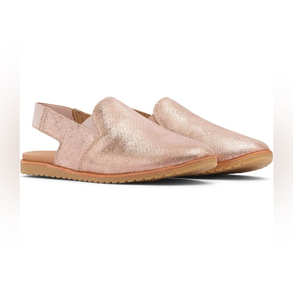 Sorel Ella Rose Gold Metallic Leather Slingback Slip On Mule - Picture 1 of 16
